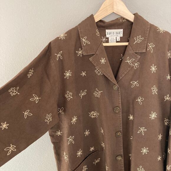 David Dart Collection Linen Buttoned Cardigan Tunic Top Jacket - S - Vintage - Picture 2 of 8